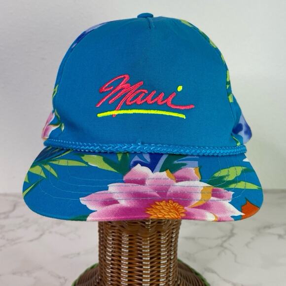 Vintage Hawaiian Headwear Cap Maui Neon 90’s - Picture 1 of 9
